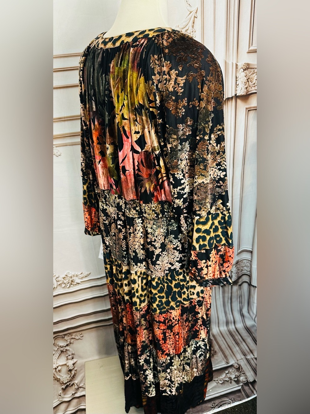Mixed-Print Tiered Maxi Dress - Black Multi - Picture 4 of 12